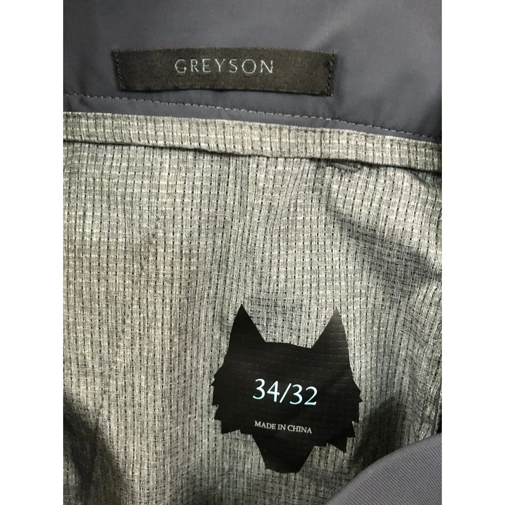 Greyson Golf Pants Men 34x32 Gray Montauk Sport Performance Stretch